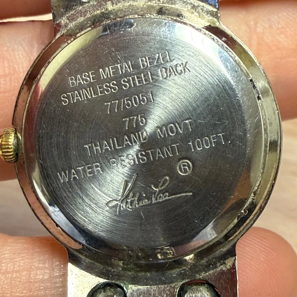 Kathie Lee Two Tone Watch Silver Gold Date Window 77/5051 Quartz Works!
